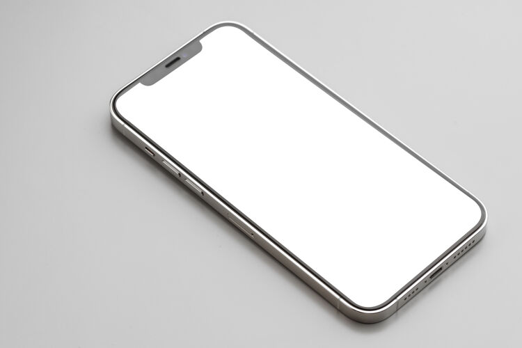 屏幕现代智能手机的白色屏幕上的灰色表面电话技术互联网