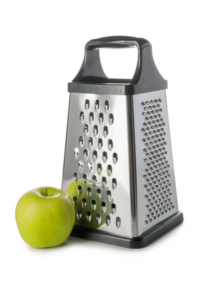 金属金属烤架和白底苹果家用苹果膳食