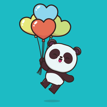 心可爱的动物熊猫熊猫卡通可爱