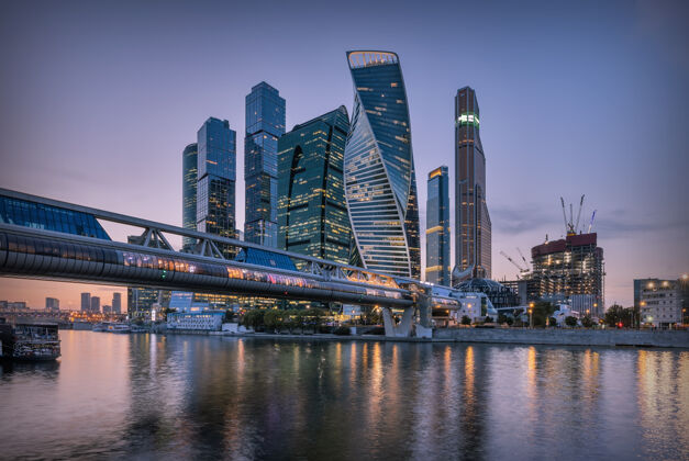 摩天大楼莫斯科国际商务中心（莫斯科市） 俄罗斯俄罗斯俄罗斯夜