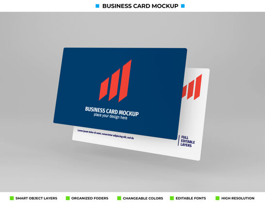 参观卡实物模型逼真的纸制名片模型设计三维渲染信用卡名片