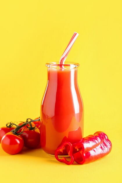 番茄一瓶番茄甜椒健康奶昔营养膳食风味