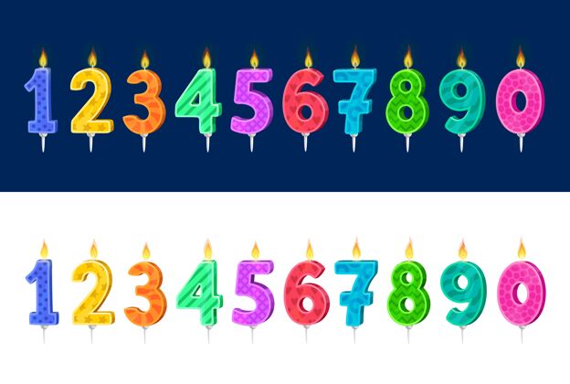 多彩儿童生日节日蛋糕卡通蜡烛套装孩子数字设置