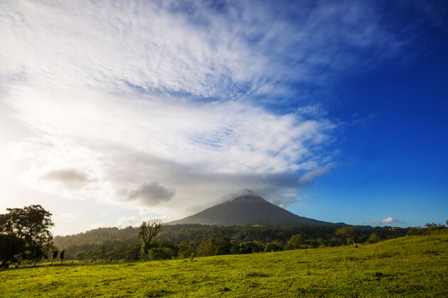 小径中美洲哥斯达黎加阿雷纳尔火山风景优美地形风景流浪者