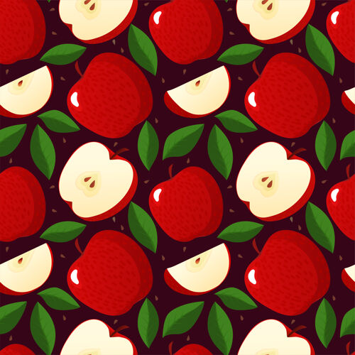苹果无缝图案搭配苹果设计背景切片整体