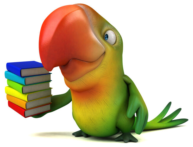 老师有趣的鹦鹉插图动物热带书籍