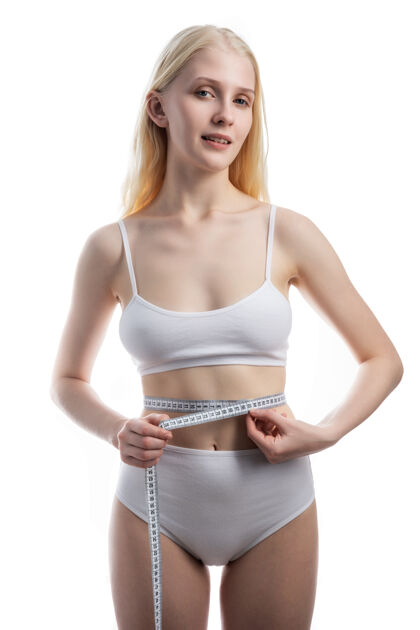 健康完美身材的女人腰围健活方式理念减肥腰部内衣