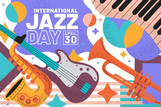 爵士乐音乐会平面国际爵士日插画音乐节爵士乐音乐