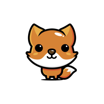 卡通可爱的狐狸吉祥物字符隔离在白色人物宠物动物
