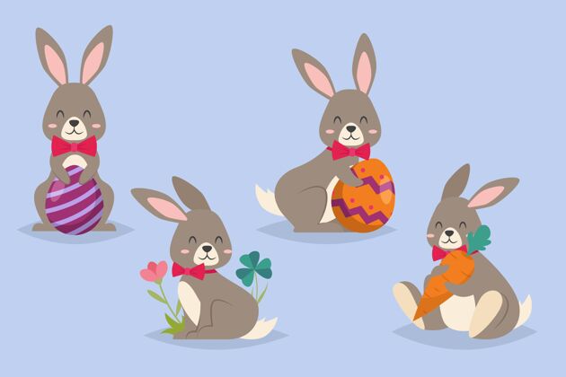 可爱手绘复活节兔子系列节日可爱分类