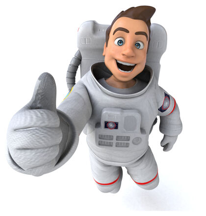 探索有趣的宇航员三维插图宇宙宇航员角色
