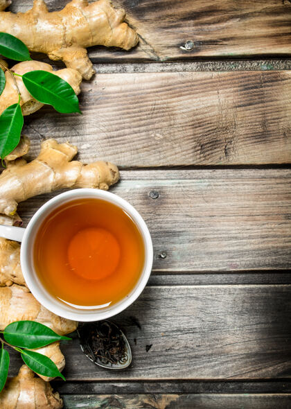 营养木桌鲜姜茶有机风味活力