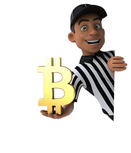 足球美国裁判的有趣插图加密货币游戏体育