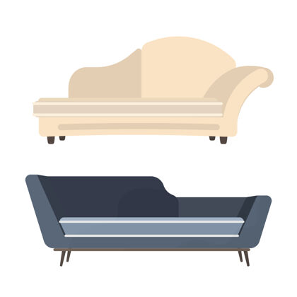 室内白色沙发background.element背景元素室内设计插图现代生活方式符号