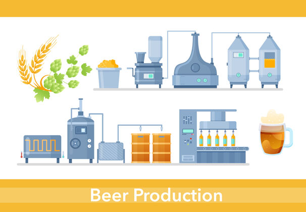 啤酒厂啤酒生产过程中的啤酒厂信息化生产自动化加工线罐信息工厂