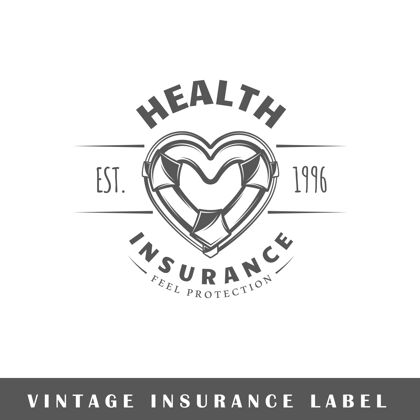 财产保险标签独立插图心脏卡通保护