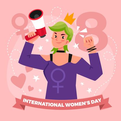 庆祝国际妇女节插画女性国际绘画