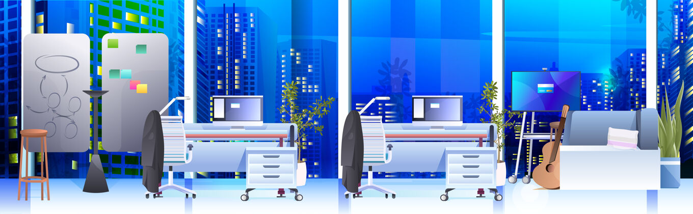 椅子现代橱柜室内办公室 家具水平显示器图形项目