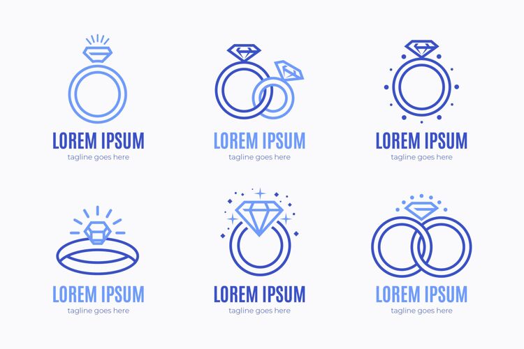 戒指Logo创意平面设计环标志模板商务Logo婚礼品牌