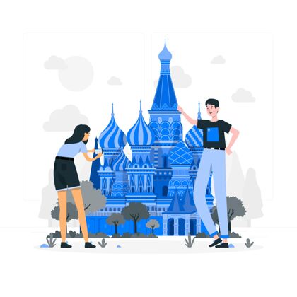 旅行者莫斯科？概念图旅游地标目的地