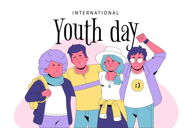 庆典国际青年节插画国际青年节活动青年