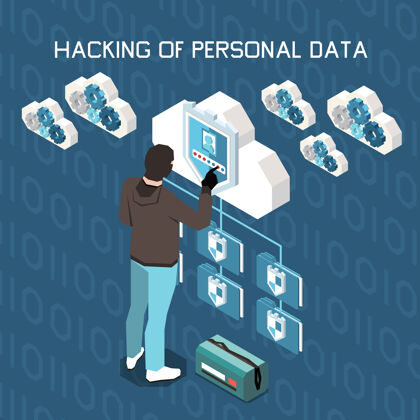 会计数字隐私个人数据保护等距组成等轴测用户应用程序