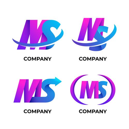 标识渐变ms标志系列标识模板公司标识品牌
