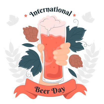 国际啤酒日国际啤酒日概念图美味提神啤酒日