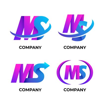 标识渐变ms标志系列标识模板公司标识品牌