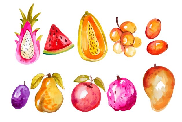 水彩画手绘水彩画水果系列美味健康手绘