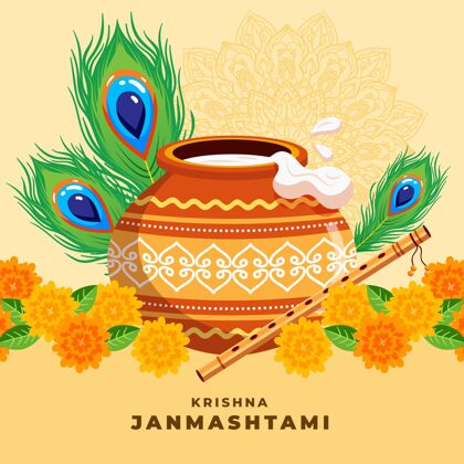 奎师那平面克里希纳janmashtami插图印度教印度教节奎师那简玛斯塔米