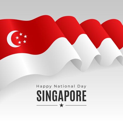 庆祝逼真的新加坡国庆插画新加坡爱国节日
