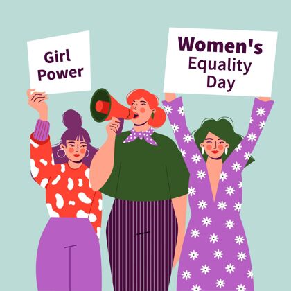 平面设计妇女平等日插画女权主义社会平等活动