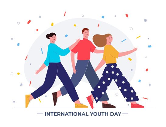 国际青年节国际青年节插画全球青年意识