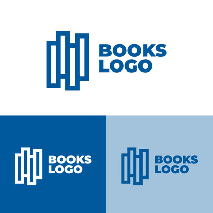 标志不同颜色的图书标识标志模板线性设计