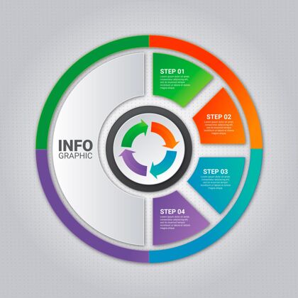 信息真实的圆形图表信息图形模板信息图循环图表