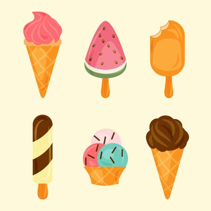 甜点手绘美味冰淇淋系列美味提神收藏