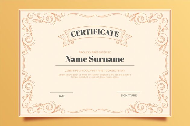 许可证雕刻手绘装饰证书模板认证业务证书认证