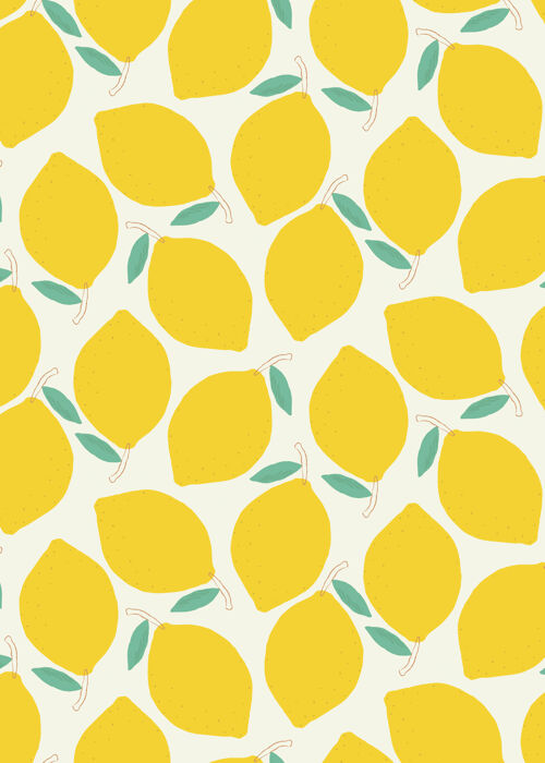 水果图案无缝柠檬图案粉彩背景背景设计背景柠檬