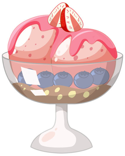 味道可爱的卡通白色冰淇淋绘画卡通冰淇淋