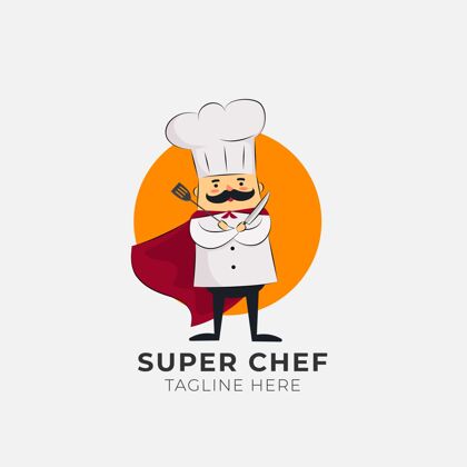 徽标模板详细的厨师标志模板厨师徽标标识品牌