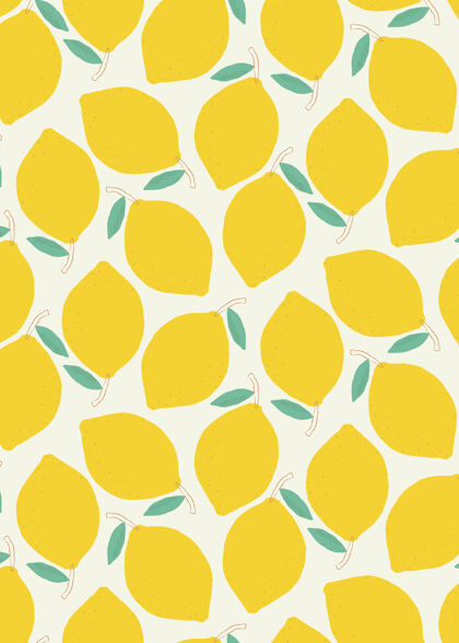 水果图案无缝柠檬图案粉彩背景背景设计背景柠檬