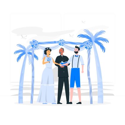 沙滩婚礼沙滩婚礼概念图婚礼情侣快乐