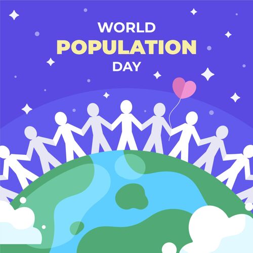 人口日世界人口日庆祝插画世界人口日全球全球