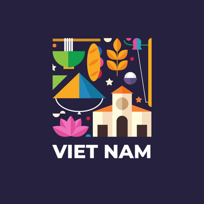 面包越南旅游国家标志模板莲花旅游标志自然