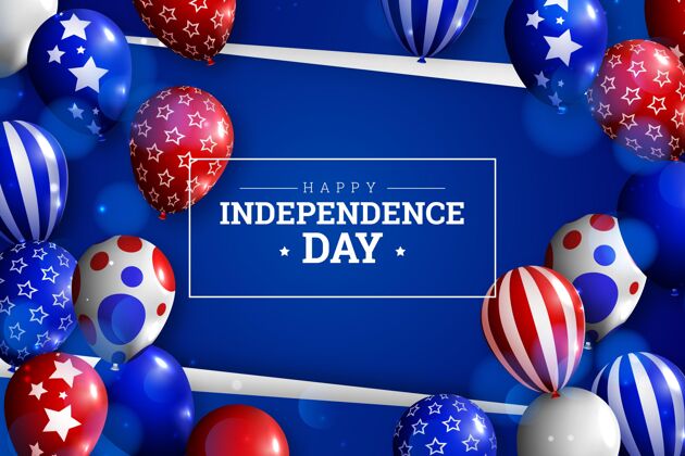 纪念真实的七月四日-独立日气球背景现实节日独立日
