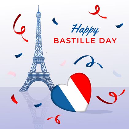法国国庆现实巴士底狱日插图巴士底狱日埃菲尔铁塔庆祝