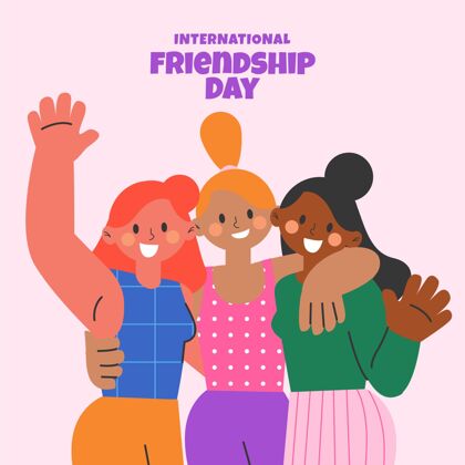 朋友平面国际友谊日插画全球活动平面设计