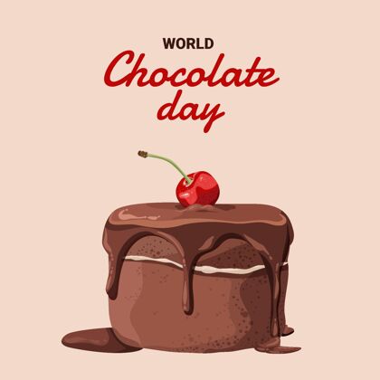 甜点详细的世界巧克力日插图美味活动庆典