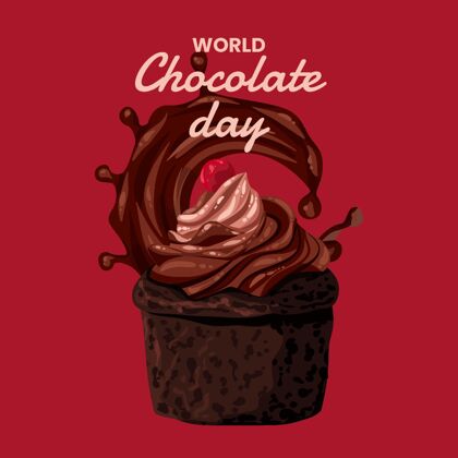 巧克力详细的世界巧克力日插图庆典美味糖果